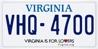 VA license plate VHQ4700
