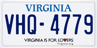 VA license plate VHQ4779