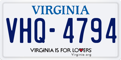 VA license plate VHQ4794