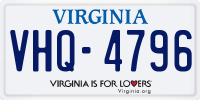 VA license plate VHQ4796