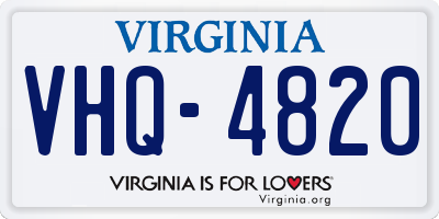 VA license plate VHQ4820