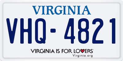 VA license plate VHQ4821