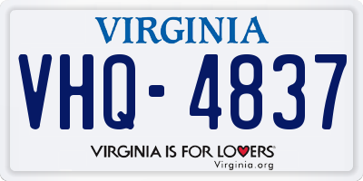 VA license plate VHQ4837