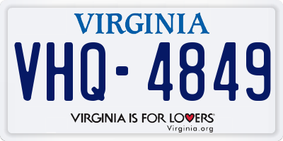 VA license plate VHQ4849
