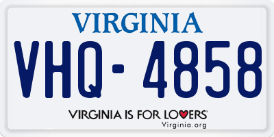 VA license plate VHQ4858