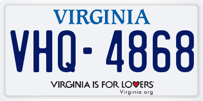 VA license plate VHQ4868