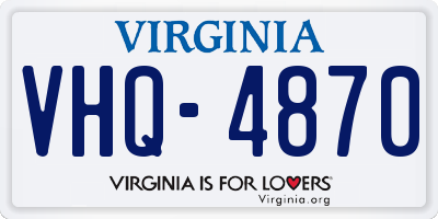 VA license plate VHQ4870