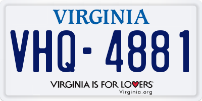 VA license plate VHQ4881