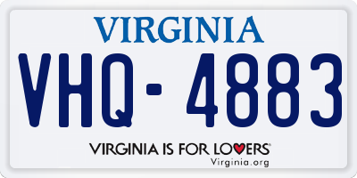 VA license plate VHQ4883