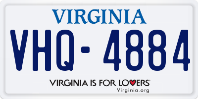 VA license plate VHQ4884