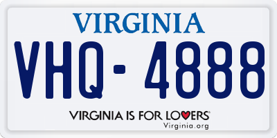VA license plate VHQ4888