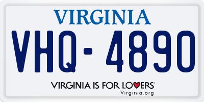 VA license plate VHQ4890