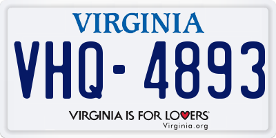 VA license plate VHQ4893