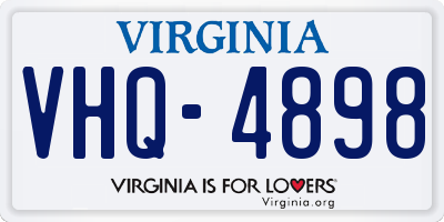 VA license plate VHQ4898