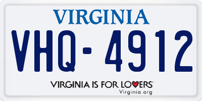 VA license plate VHQ4912