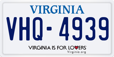 VA license plate VHQ4939