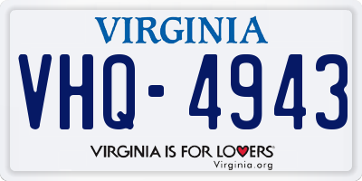 VA license plate VHQ4943