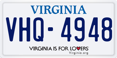 VA license plate VHQ4948