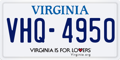 VA license plate VHQ4950