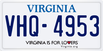 VA license plate VHQ4953