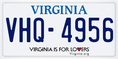VA license plate VHQ4956