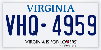 VA license plate VHQ4959