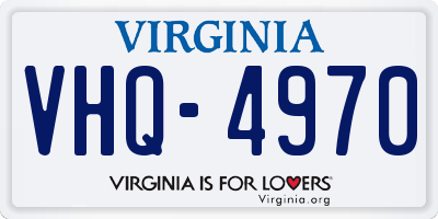 VA license plate VHQ4970