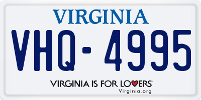 VA license plate VHQ4995