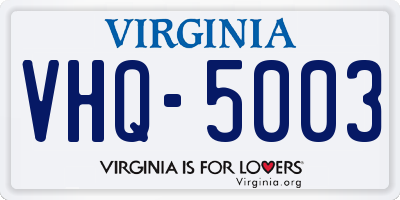 VA license plate VHQ5003