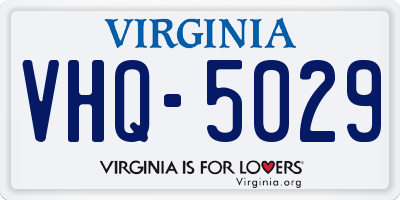 VA license plate VHQ5029