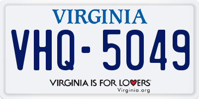 VA license plate VHQ5049