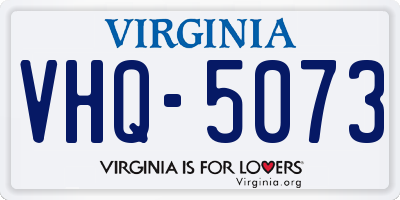 VA license plate VHQ5073
