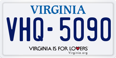 VA license plate VHQ5090