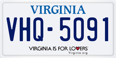 VA license plate VHQ5091