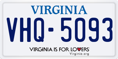 VA license plate VHQ5093