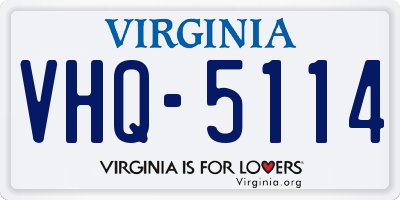 VA license plate VHQ5114
