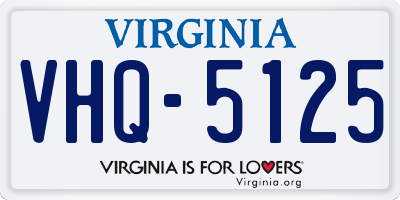 VA license plate VHQ5125