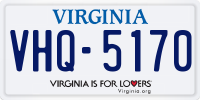 VA license plate VHQ5170