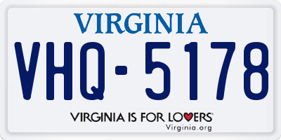VA license plate VHQ5178