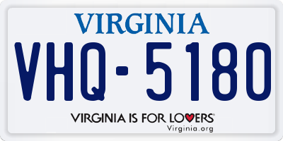 VA license plate VHQ5180