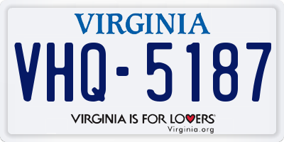 VA license plate VHQ5187
