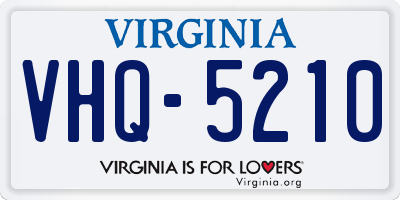 VA license plate VHQ5210