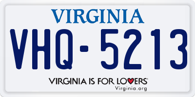 VA license plate VHQ5213