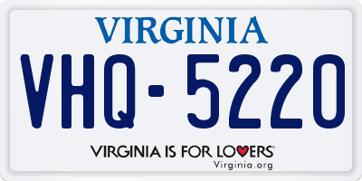VA license plate VHQ5220