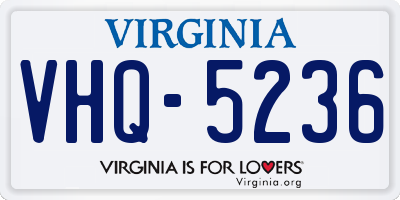 VA license plate VHQ5236