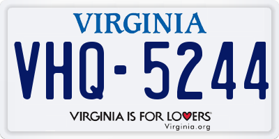 VA license plate VHQ5244