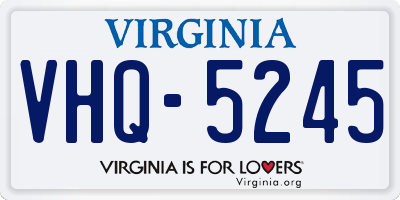 VA license plate VHQ5245
