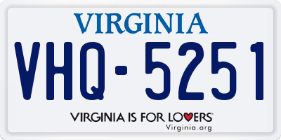 VA license plate VHQ5251