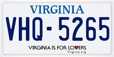 VA license plate VHQ5265