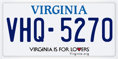 VA license plate VHQ5270
